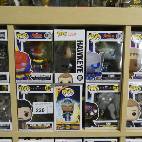 220 - 6 x various Funko Pop collectable bobble head figures - Boxed and unused. Not practical to list in d... 