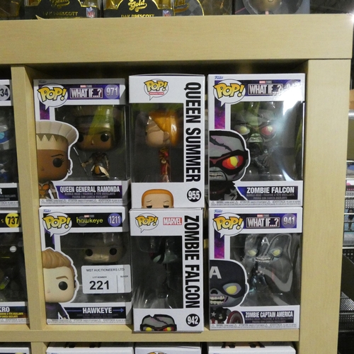 221 - 6 x various Funko Pop collectable bobble head figures - Boxed and unused. Not practical to list in d... 