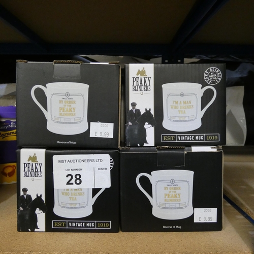28 - 4 x Peaky Blinders ceramic mugs