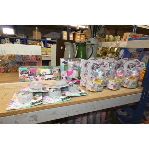 288 - A quantity of various items including soap kits and slime shakers