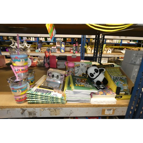 296 - A quantity of various items including activity sets and note books etc