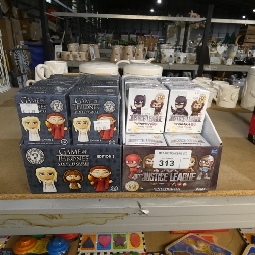 313 - A quantity of small Funko collectable vinyl figures - Game of Thrones and Justice League