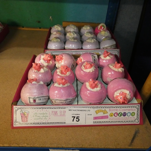 75 - 2 x display trays each containing 12 x novelty bath bombs by Bomb Cosmetics (24 in total)