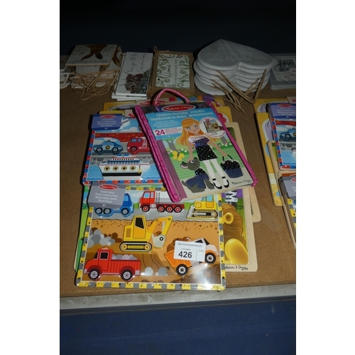 426 - A quantity of various wooden toys, puzzles etc