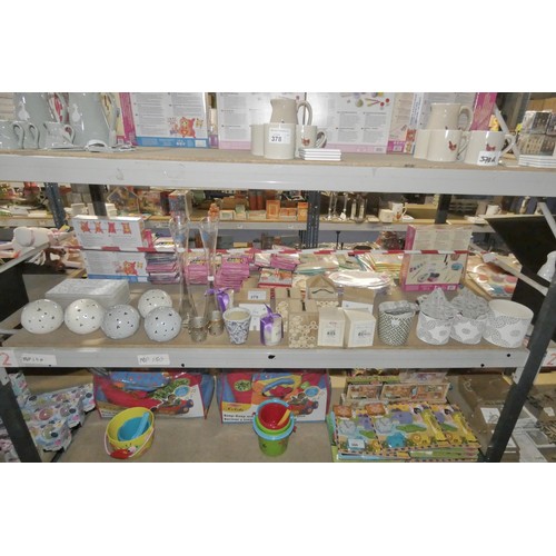 379 - A quantity of various ornaments, storage boxes etc. Contents of 1 shelf