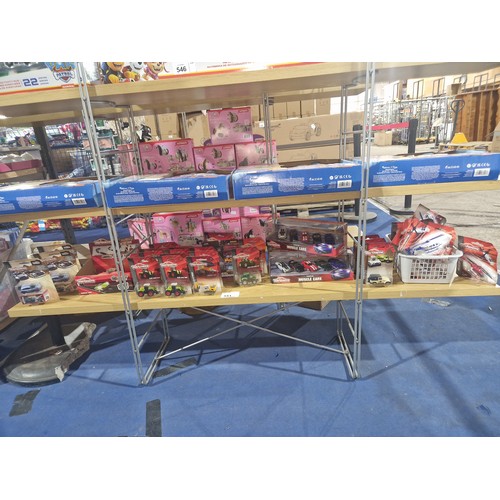 551 - A large quantity of Majorette vehicles, cars, tractors, helicopters, road tape etc, contents of 1 sh... 