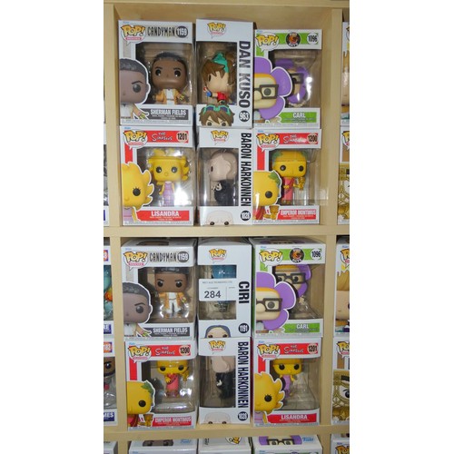 284 - 12 x various Funko Pop collectable bobble head figures - Boxed and unused. Not practical to list in ... 