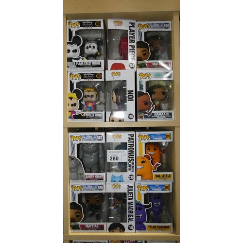 280 - 12 x various Funko Pop collectable bobble head figures - Boxed and unused. Not practical to list in ... 