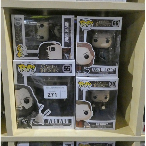 271 - 4 x Funko bobble head collectable figures featuring various characters from Game of Thrones. . Boxed... 