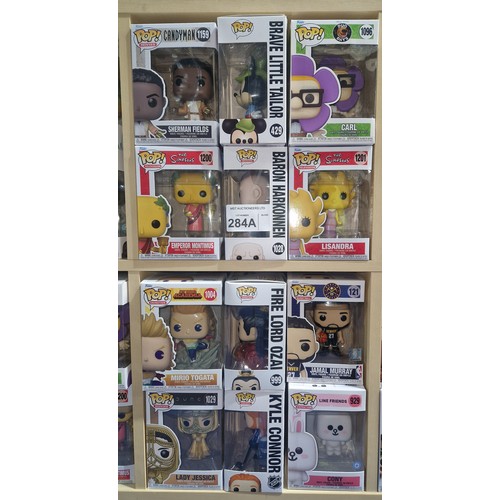 284A - 12 x various Funko Pop collectable bobble head figures - Boxed and unused. Not practical to list in ... 