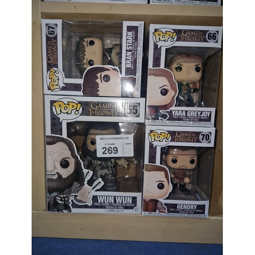 269 - 4 x Funko bobble head collectable figures featuring various characters from Game of Thrones. . Boxed... 