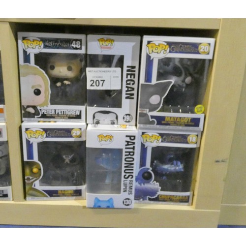 207 - 6 x various Funko Pop collectable bobble head figures - Boxed and unused. Not practical to list in d... 