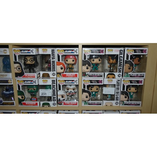 231 - 12 x various Funko Pop collectable bobble head figures - Boxed and unused. Not practical to list in ... 