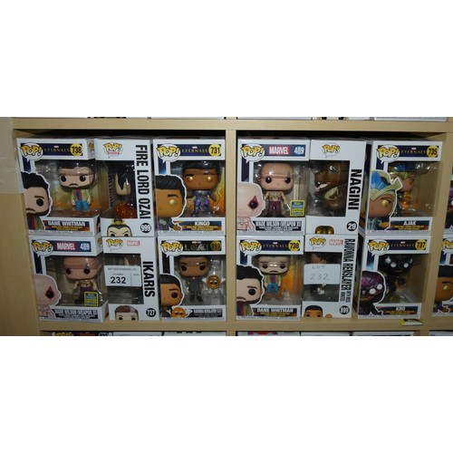 232 - 12 x various Funko Pop collectable bobble head figures - Boxed and unused. Not practical to list in ... 