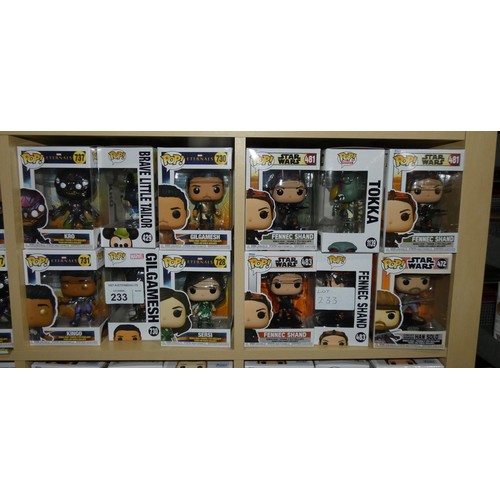 233 - 12 x various Funko Pop collectable bobble head figures - Boxed and unused. Not practical to list in ... 