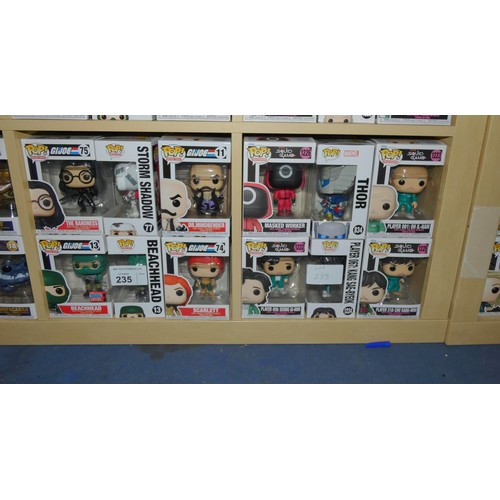 235 - 12 x various Funko Pop collectable bobble head figures - Boxed and unused. Not practical to list in ... 