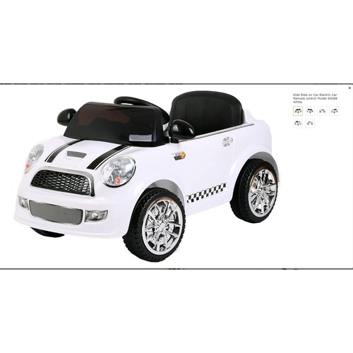 661 - 1 x Mini White S6088 child's ride on 12v battery powered toy car. Boxed and requires assembly - Colo... 