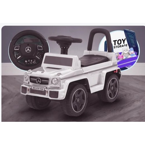 692 - 1 x Ricco Mercedes G-Class  push along ride on toy car. Boxed and requires assembly - Colour is whit... 