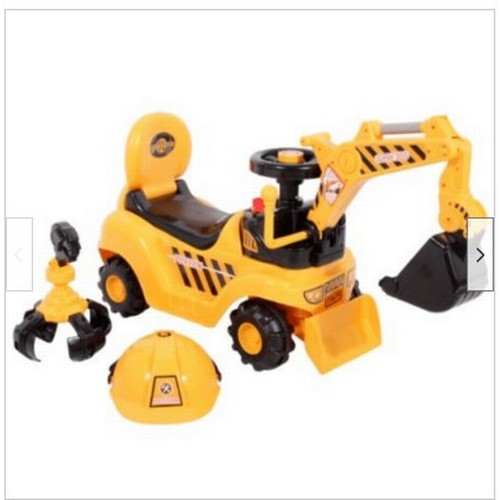 696 - 1 x Real Action Super 2 in 1 push along ride on toy digger. Boxed and requires assembly