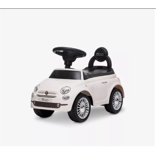 705 - 1 x Ricco Fiat 500 push along ride on toy car. Boxed and requires assembly - Colour is white