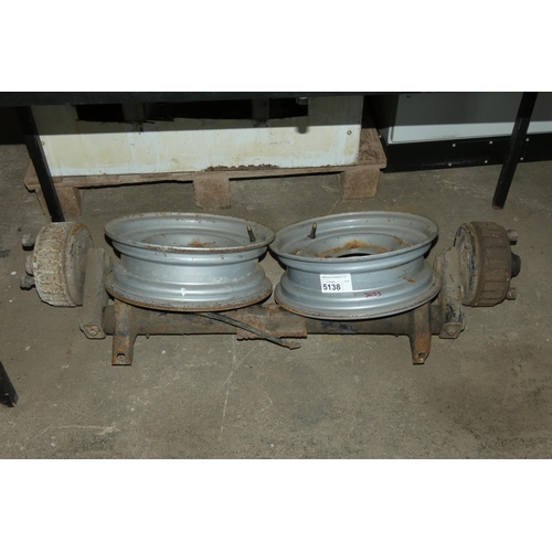 5138 - 1 x brake axle and 2 x wheel rims