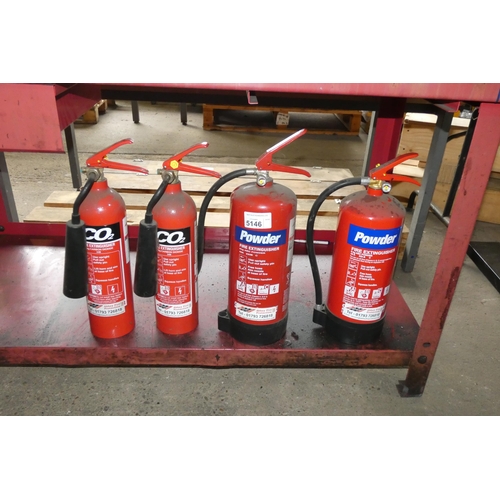 5146 - 4 x various fire extinguishers