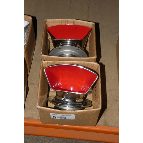 5193 - 2 x stainless steel marine vents - standard red 3 inch