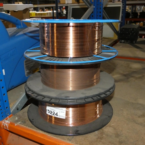 5224 - 3 x various rolls of welding wire. Not practical to list in detail so please view or see photographs