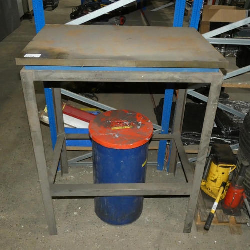 5234 - 1 x engineers metal surface plate approx 90 x 61cm supplied with a metal stand and a metal bin