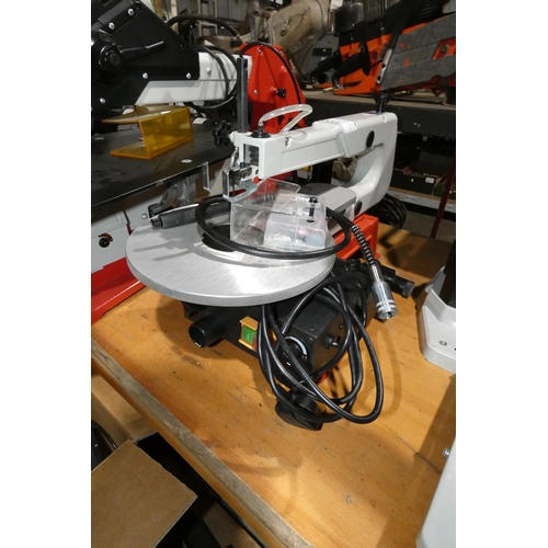 5316 - 1 x Workshop AW405FS bench top scroll saw 240v. Please note that the arms are out of line and this r... 