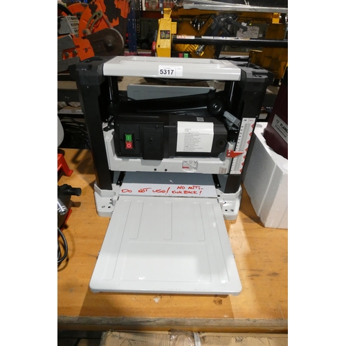 5317 - 1 x Allwin PT330A 330mm bench top thicknesser 240v. Please note that no anti kick back is fitted (SA... 