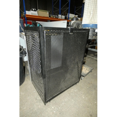 5338 - 1 x black metal mesh gas bottle type cage approx 71 x 50 x 94cm high