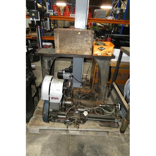 5350 - 1 x Atlas precision model makers lathe 240v supplied with a cast metal stand, various tooling includ... 