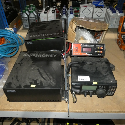 5383 - 1 x Icom IC-718 radio HF transceiver, 2 x ASMOI Marine 48v units and 1 x GT PowerRo unit (12v output... 