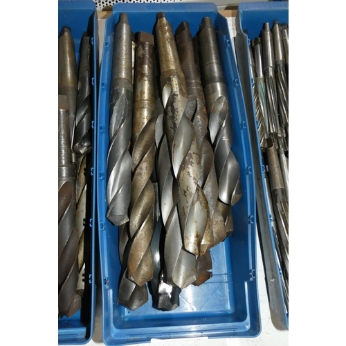 5076 - 1 box containing a quantity of various taper shank drill bits