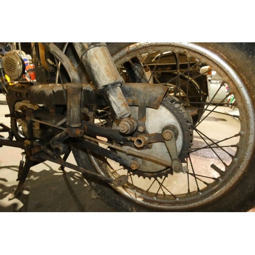 27 - Believed to be a Velocette Venom, rolling frame with gearbox, and disassembled engine - Contents of ... 