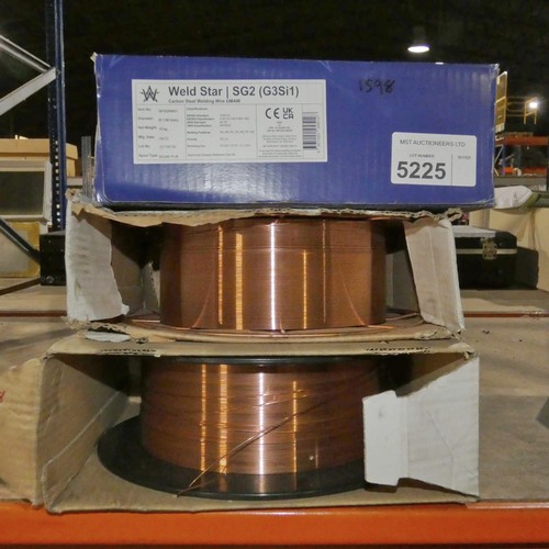 5225 - 3 x various rolls of welding wire. Not practical to list in detail so please view or see photographs