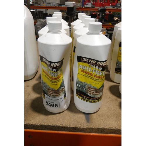 5466 - 8 x 1L bottles of Silver Hook yellow anti freeze / summer coolant