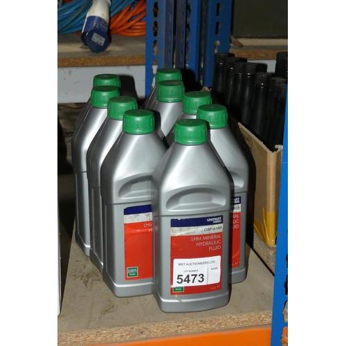 5473 - 9 x 1L bottles of Unipart LHM mineral hydraulic fluid