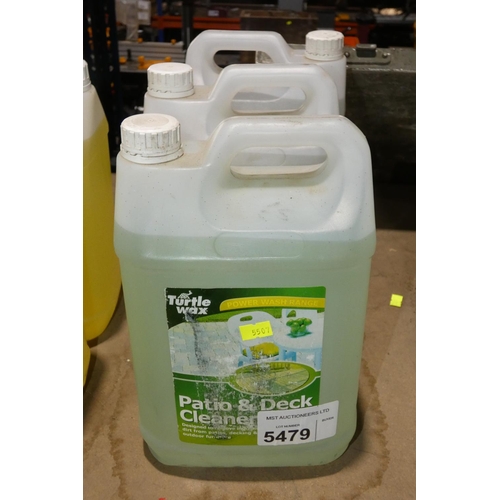 5479 - 3 x 5L bottles of Turtle Wax patio and deck cleaner