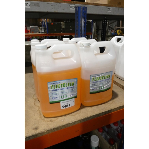 5481 - 6 x 5L bottles of Fleetkleen microbial cleaner and degreaser