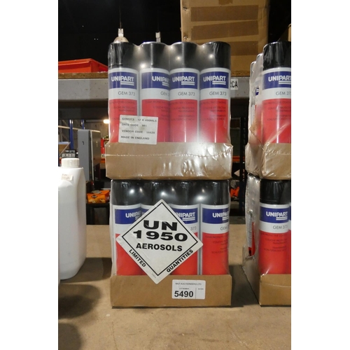 5490 - 24 x 400ml cans of Unipart GEM 373 clear protective coating