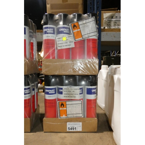 5491 - 24 x 400ml cans of Unipart GEM 373 clear protective coating