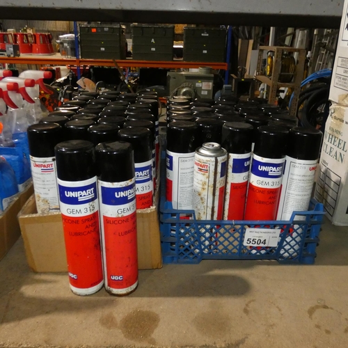 5504 - A quantity of Unipart GEM 315 silicone spay and lubricant in 400ml cans