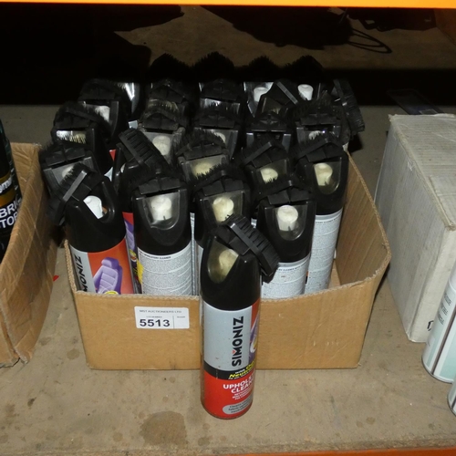 5513 - 1 box containing a quantity of Simoniz upholstery cleaner in 500ml bottles