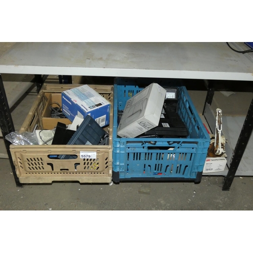 5579 - A quantity of various office related items including telephones, leads, 2 door closers etc. Contents... 