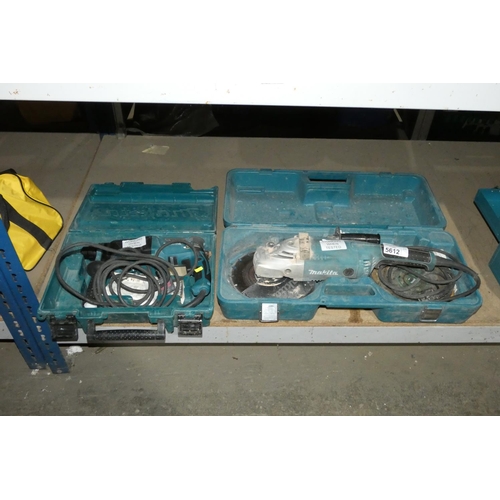 5612 - 1 x Makita angle grinder and 1 x Makita hammer drill - Both 240v