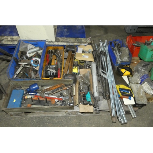 5655 - 1 pallet containing a quantity of various items including threaded bar, hand tools etc