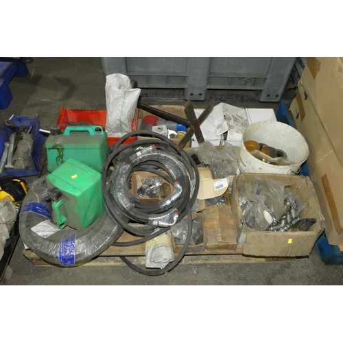 5656 - 1 pallet containing a quantity of various items including hose, 2 fuel cans etc