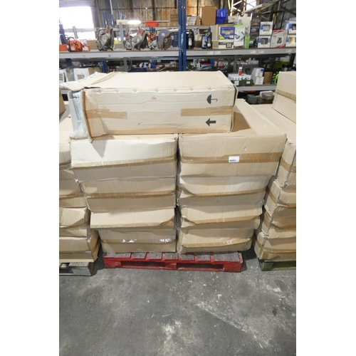 5662 - 1 pallet containing 9 x unused grey metal electrical boxes each approx 63 x 26 x 83cm high